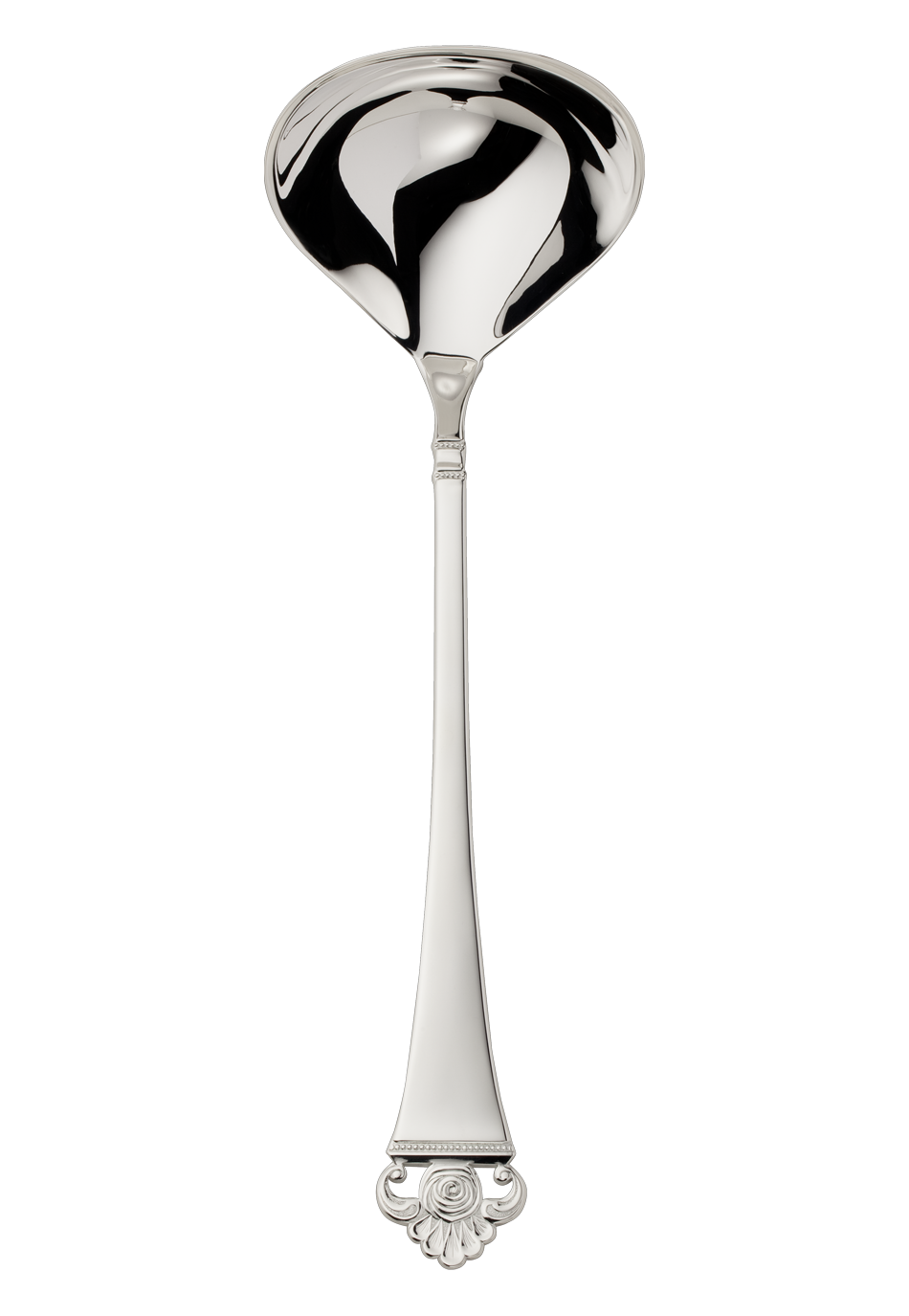 Robbe & Berking "Rose Pattern" Soup Ladle silver plated with gold accents 25 cm