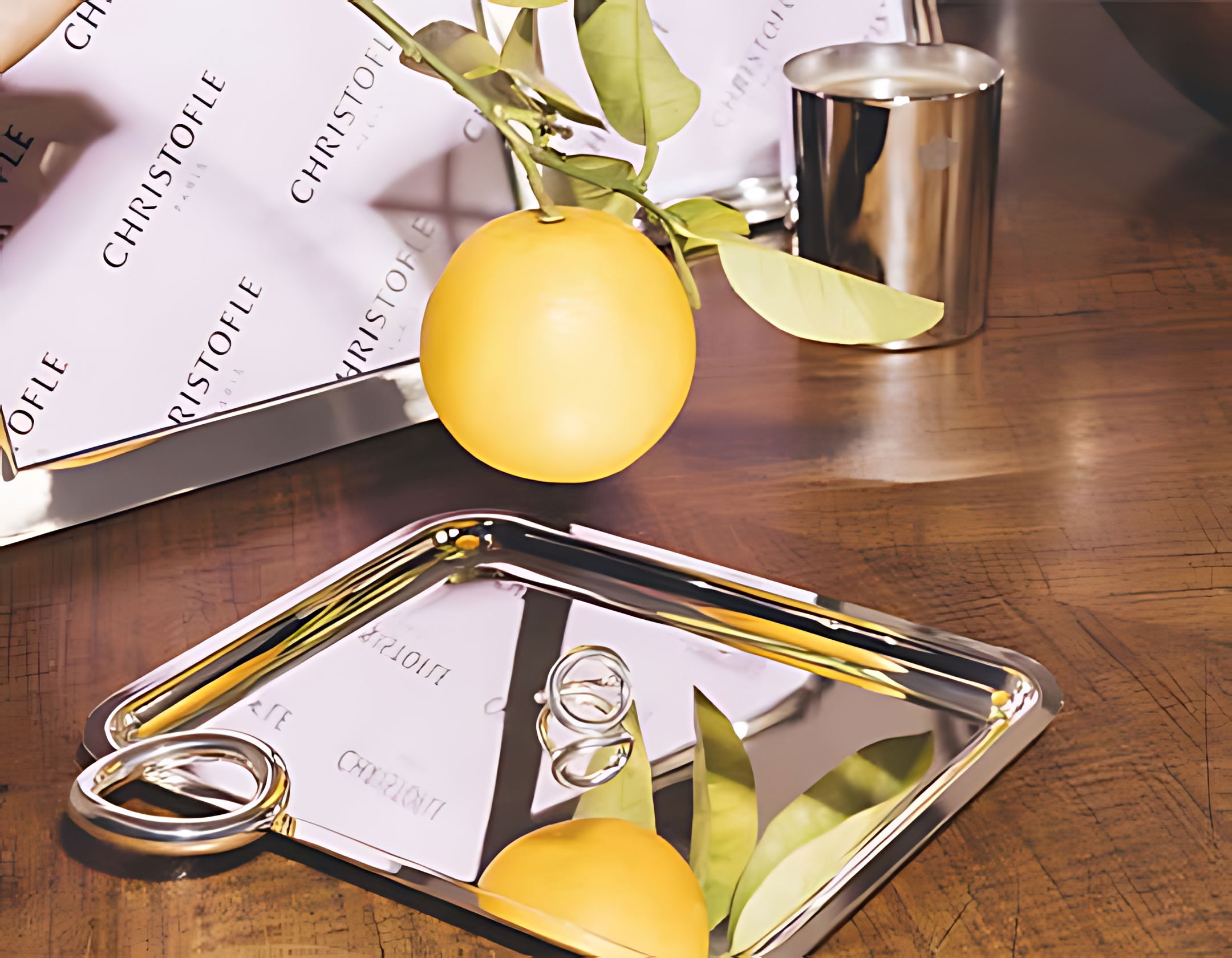 Christofle "Vertigo" Tray with handles silver plated 20x16 cm Christofle "Vertigo" Tray with handles silver plated 20x16 cm