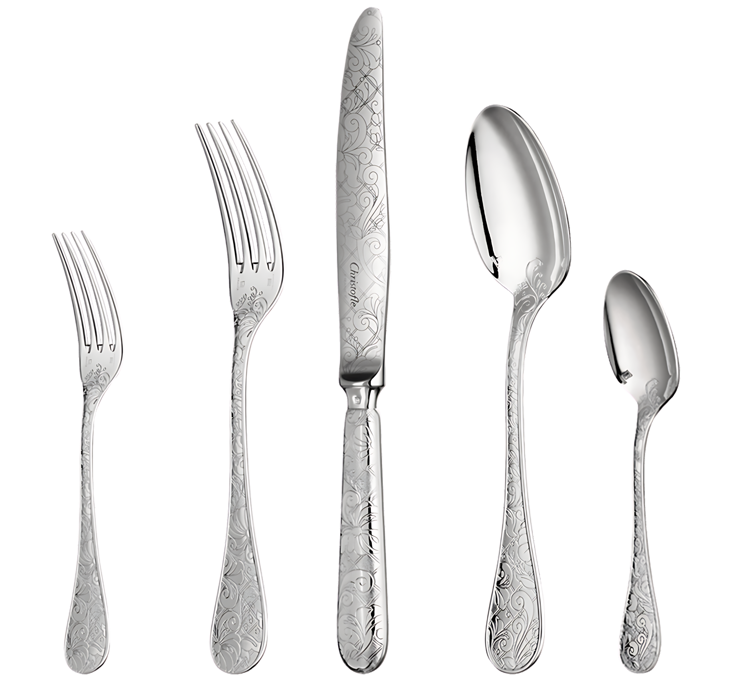 Christofle "Jardin D'Eden" Table Set 110-piece silver plated
