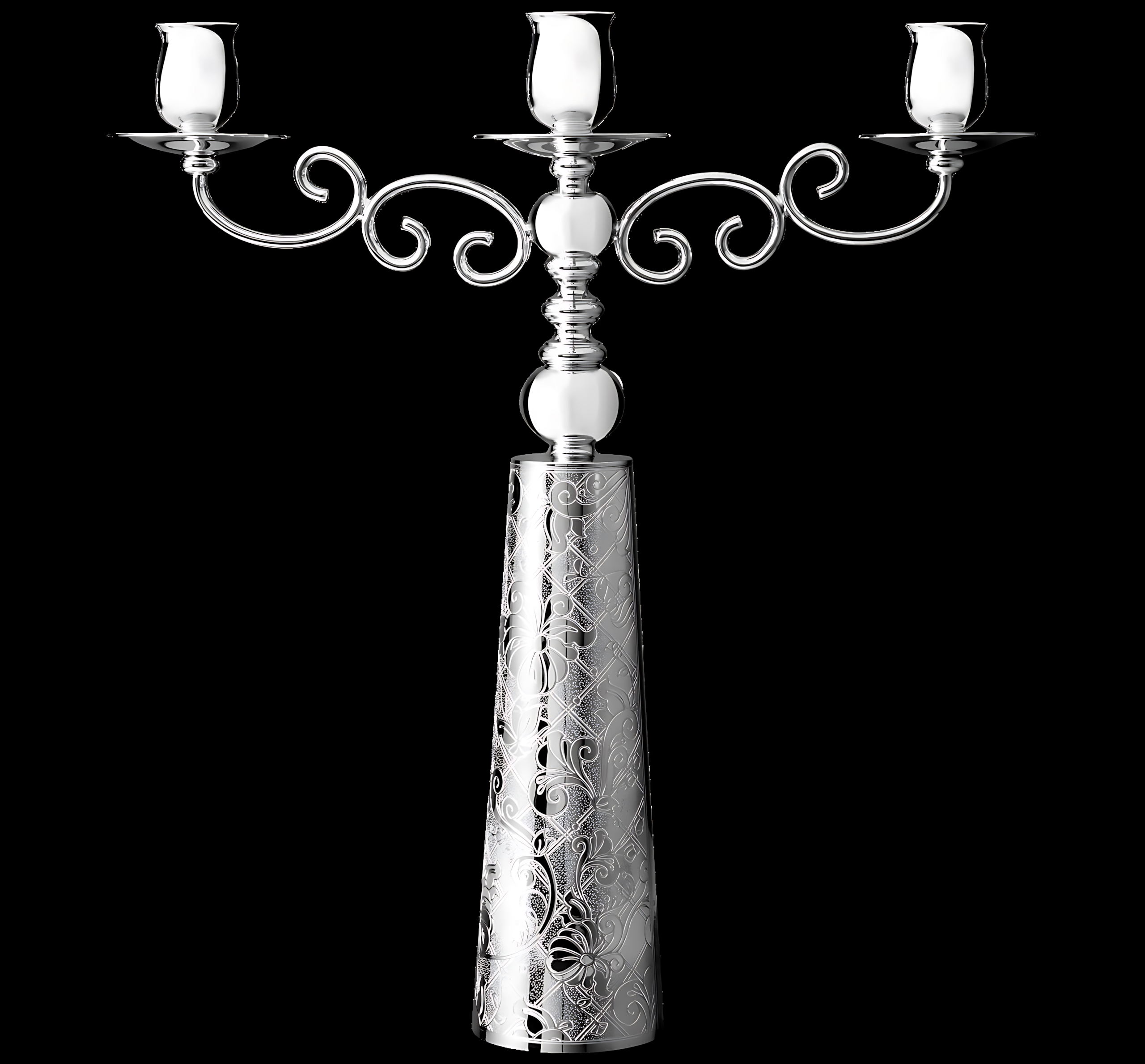 Christofle "Jardin D'Eden" Candelabra 3-Armed silver plated
