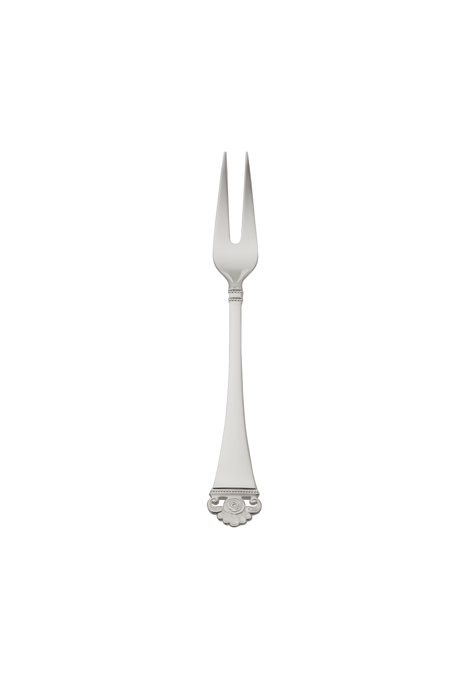 Robbe & Berking "Rose Pattern" Meat Fork large silver plated with gold accents 18,5 cm