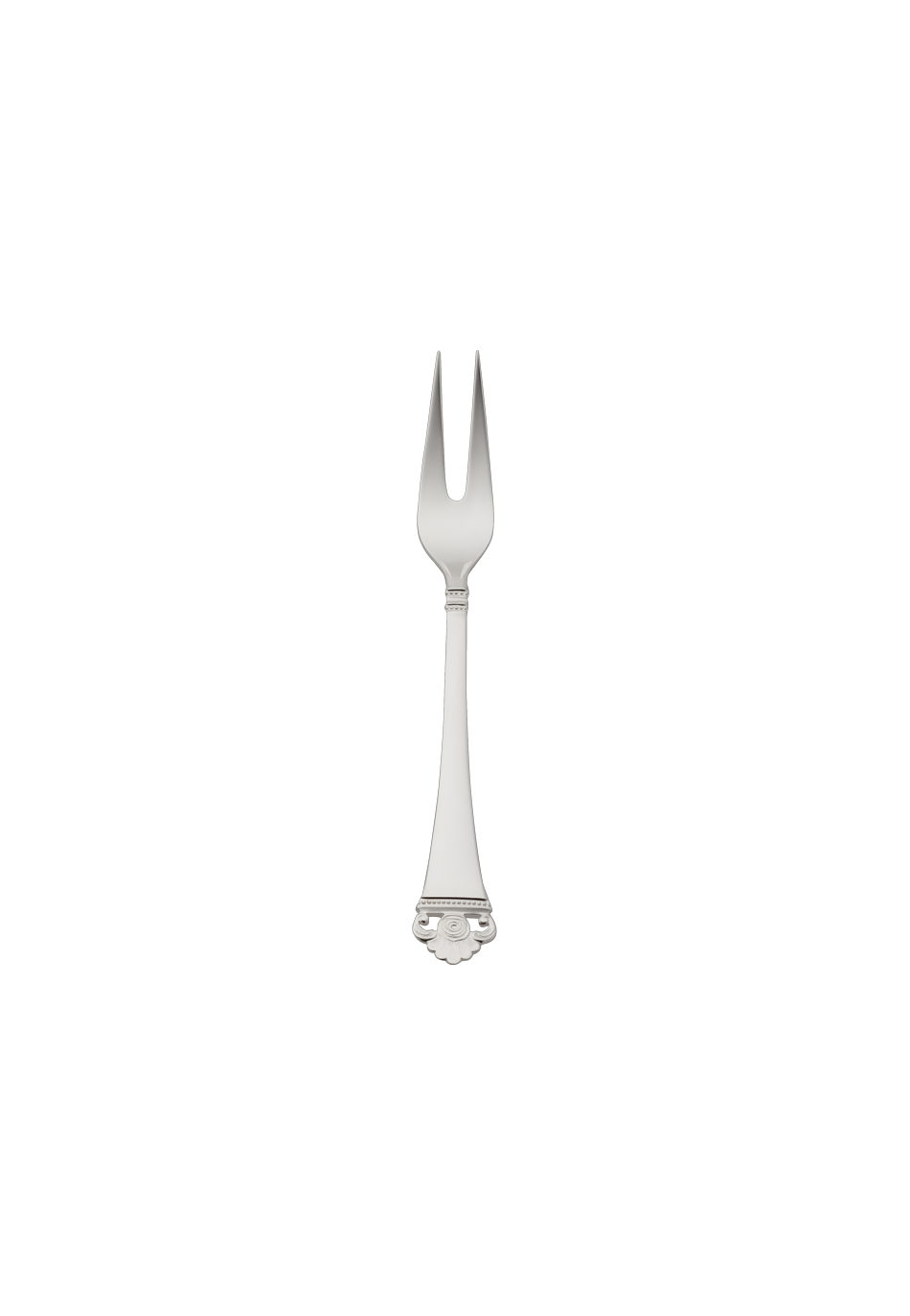 Robbe & Berking "Rose Pattern" Meat Fork small silver plated with gold accents 16 cm