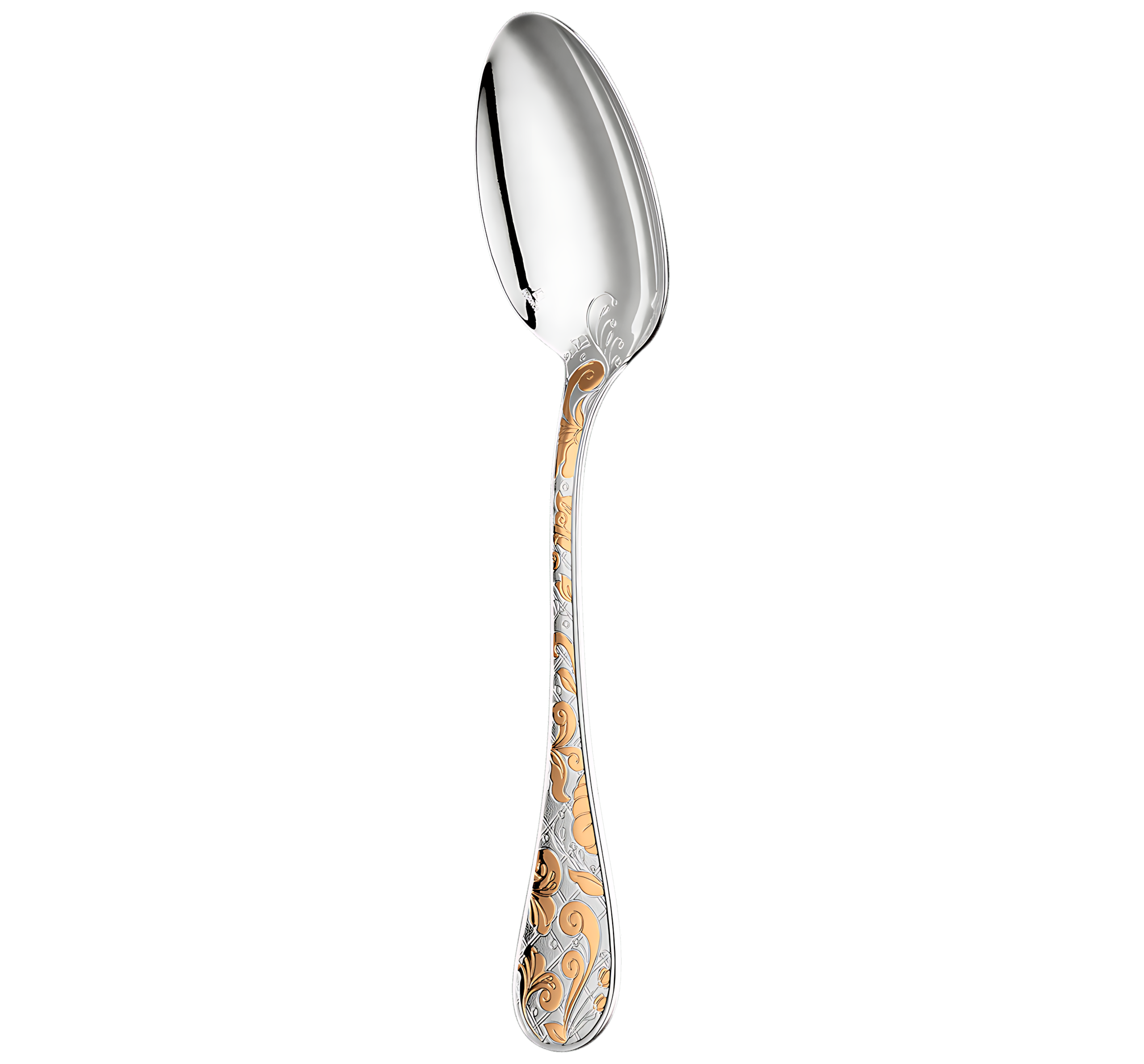 Christofle "Jardin D'Eden" Table Spoon partially gold-plated silver plated 21 cm