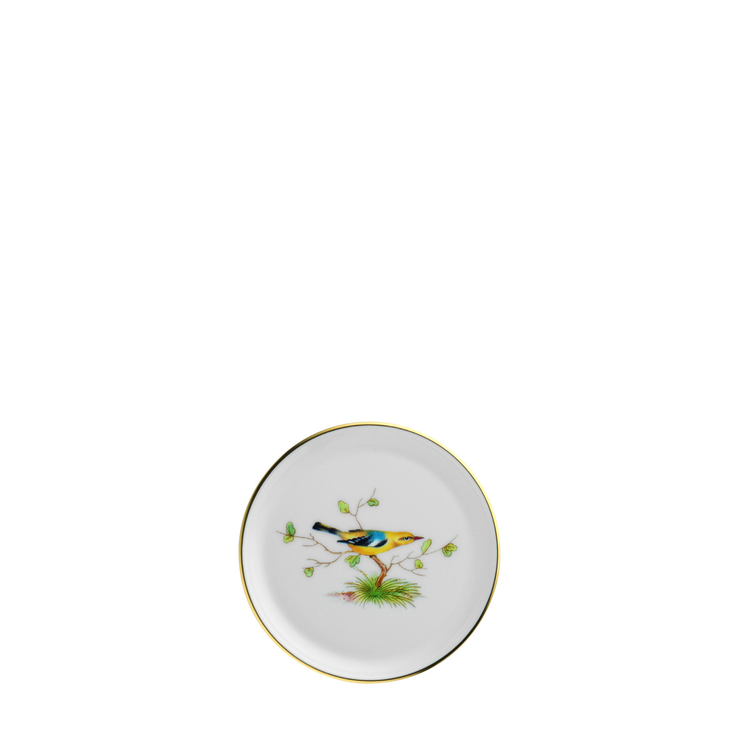 Fürstenberg "Alt Fürstenberg Bandolino" Coaster Yellow Bird with Black Head Porcelain 9,9 cm
