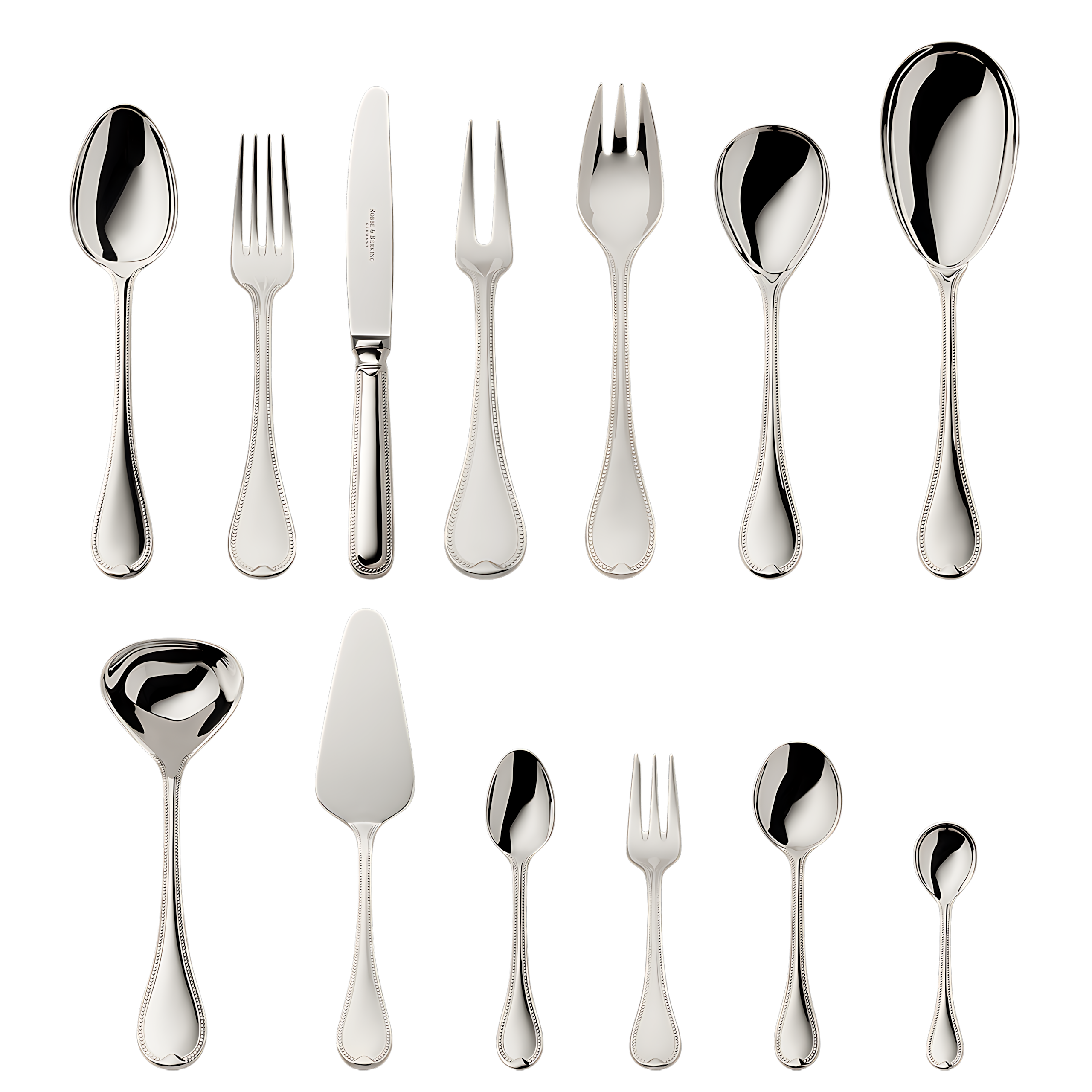 Robbe & Berking "French Pearl" Dinner Set 69-pcs Sterling Silver